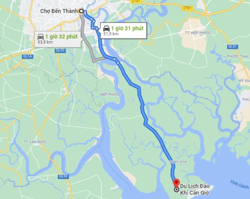 Đảo Khỉ Cần Giờ cách trung tâm Sài Gòn khoảng hơn 50km