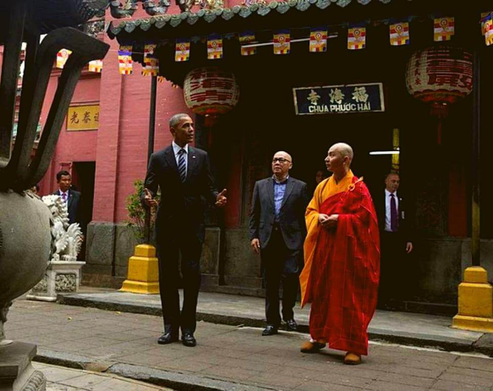 Tổng thống Obama đã từng viếng thăm chùa vào năm 2016