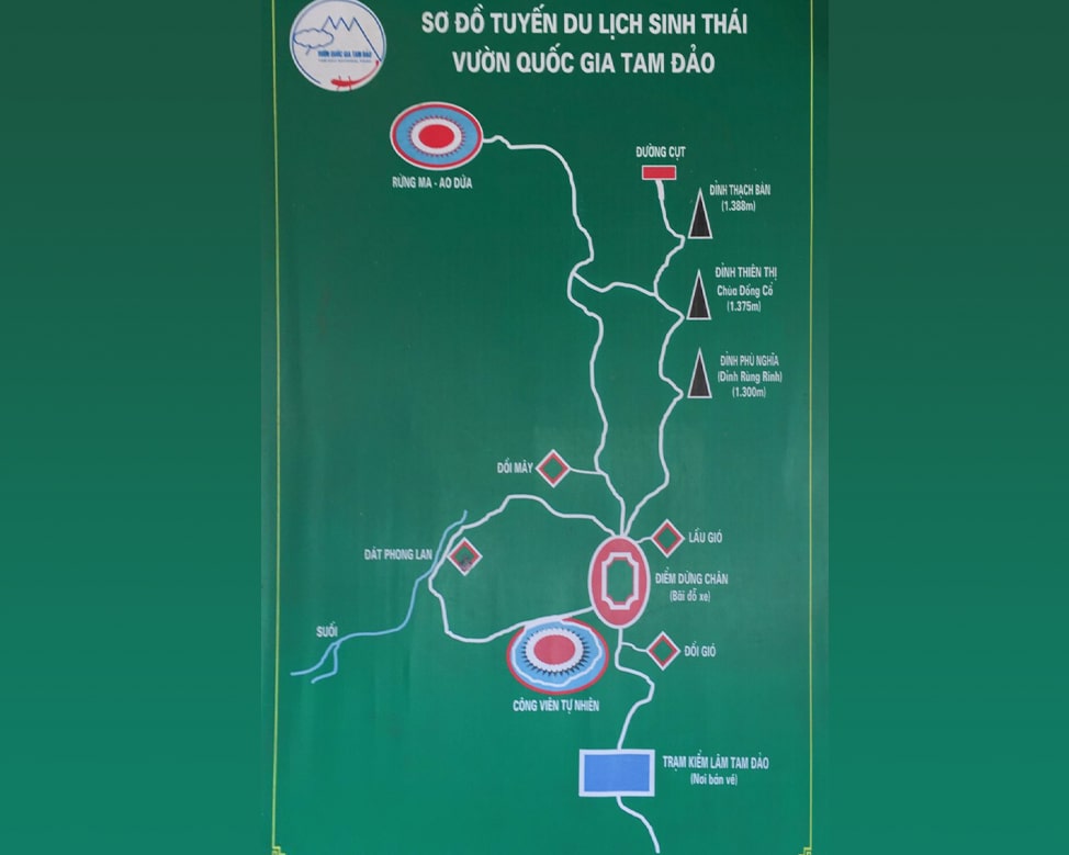 bản đồ vườn quốc gia tam đảo